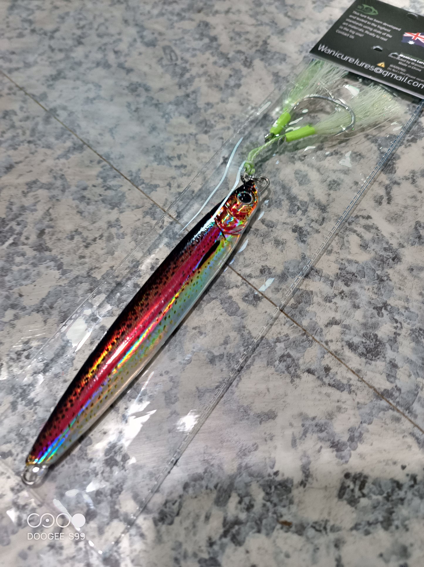 Red rainbow Jig Blade 150g